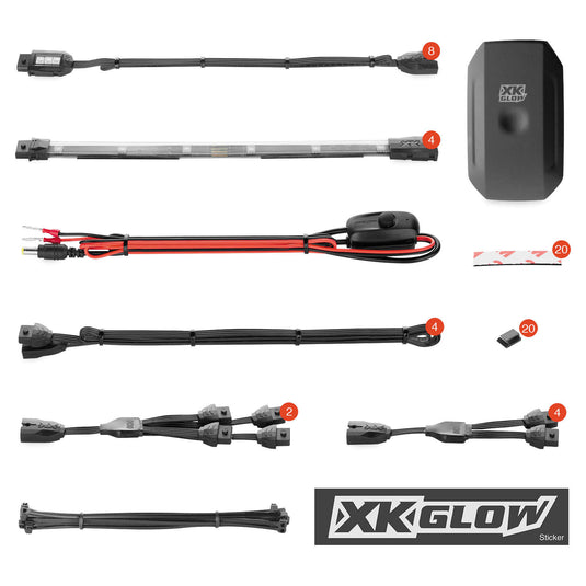 Xk Glow KS-MOTO-STANDARD Standard Chrome App Controlled Light Kit