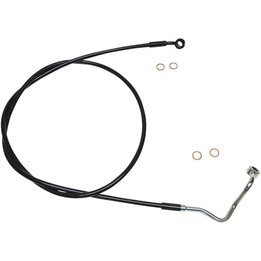 Magnum SBB1414-67 Black Coated XR Stainless Upper Front Brakeline Kit with Black Fittings - 64in. Total Length