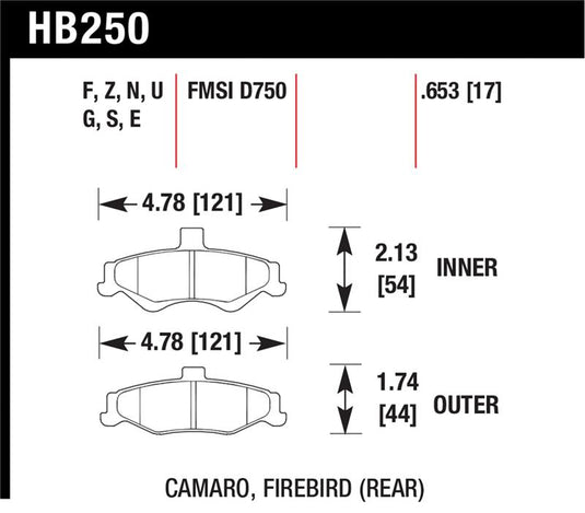 Hawk Performance HB250F.653 HAWK HPS Brake Pad Sets