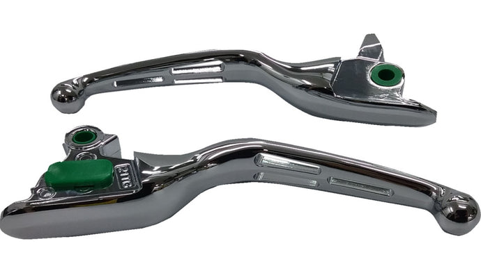 Drag Specialties 0610-2255 Slotted Wide Blade Lever Set - Chrome