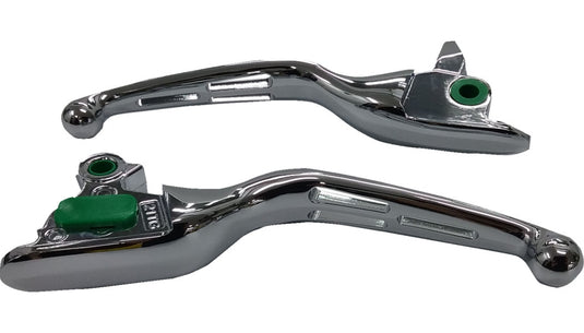 Drag Specialties 0610-2255 Slotted Wide Blade Lever Set - Chrome