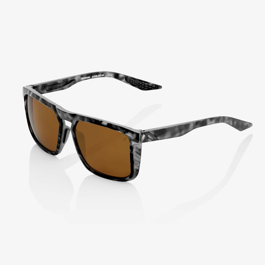100% Renshaw Sunglasses (One Size Fits Most, Matte Black Havana/Bronze Lens)