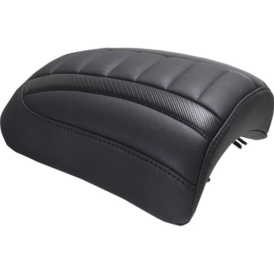 Mustang 88610 Deluxe Carbon Fiber Padded Passenger Seat Cowl - Black/Black Stitching