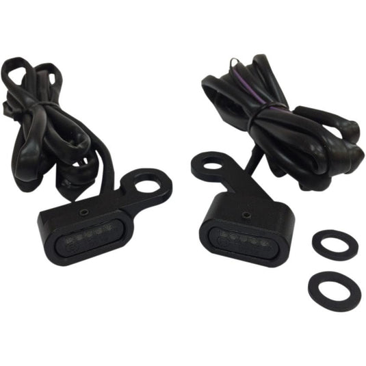 Drag Specialties 2040-2139 LED Handlebar Marker Lights - Black/Smoke Lens