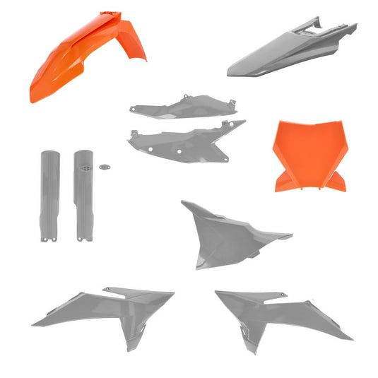 Acerbis 2986811011 Full Plastic Kit - Orange/Gray (Gray/Orange)