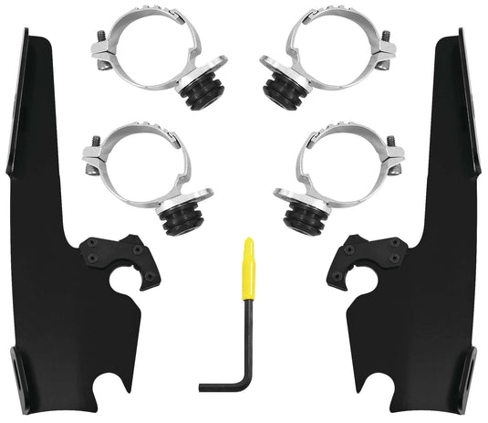 Memphis Shades MEB2036 Trigger-Lock Mount Kit for Batwing Fairing and Fats/Slim Windshields - Black