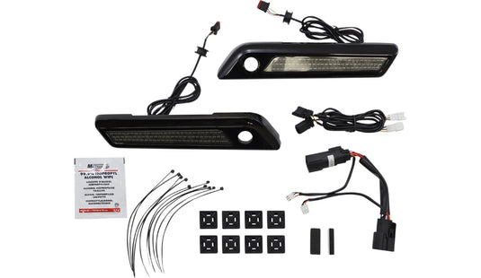 Custom Dynamics CD-SBL-BCM-SB Saddlebag Hinge Covers with LED Light - Smoke/Black
