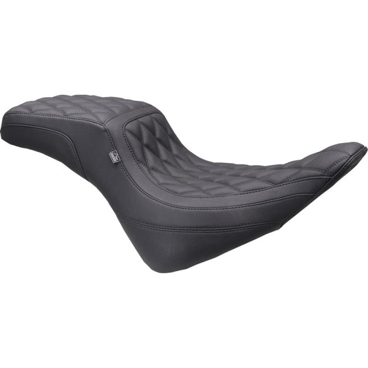 Mustang 86006 One Piece 2-Up Squareback Seat - Double Diamond - Black Stitch