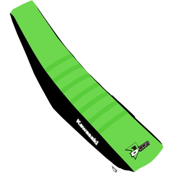 Dcor 30-20-480 Factory Reinforced Seat Cover - Black Sides/Green Top with Green Ribs (2019 Monster Energy Replica)