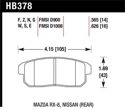 Hawk Performance HB378B.565 HAWK HPS 5.0 Brake Pad Sets