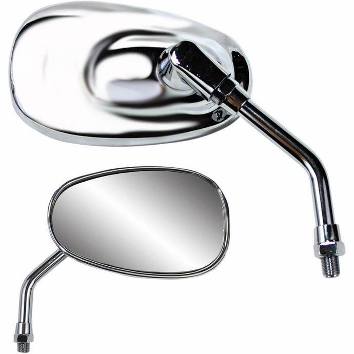 Parts Unlimited 0640-0948 Classic American-Style Mirror - Mini - Yamaha Reverse Thread