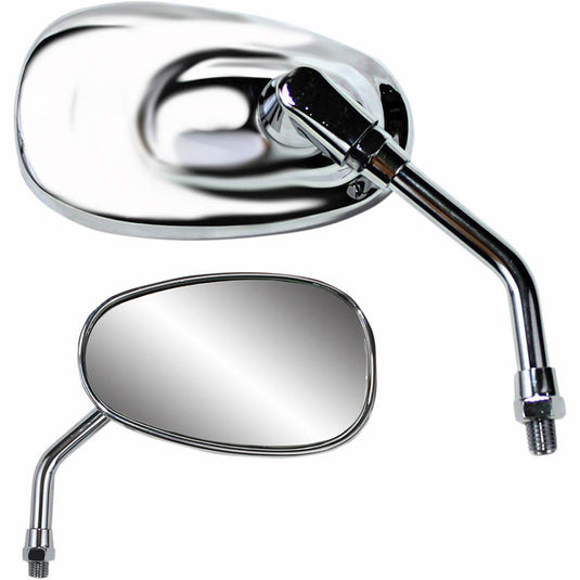 Parts Unlimited 0640-0948 Classic American-Style Mirror - Mini - Yamaha Reverse Thread