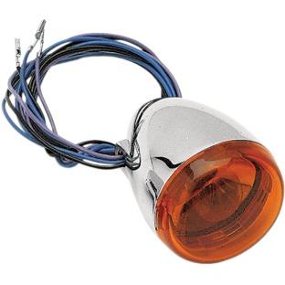 Chris Products 8501A Duece-Style Turn Signal Lamps - Rear - Dual Filament - Amber Lens - Chrome
