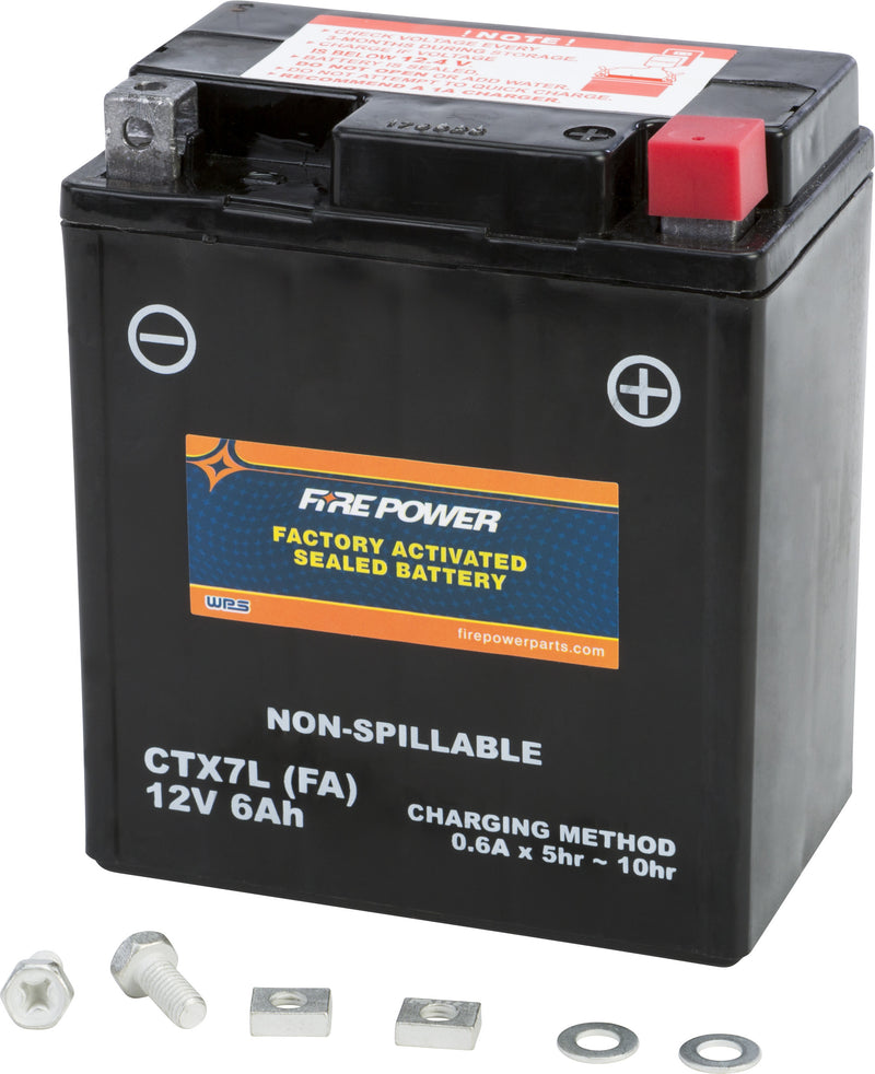 Fire Power CTX7L-BS (FA) Factory Activated Maintenance Free Sealed Battery
