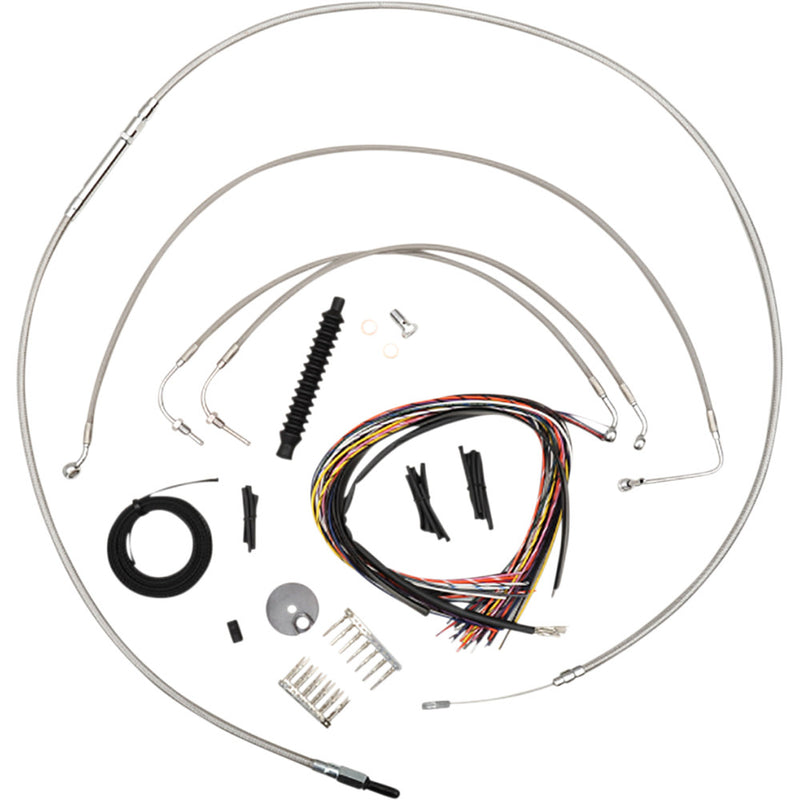 LA Choppers LA-8154KT2-16 Complete Stainless Cable Kit - 15in. - 17in. Mini Ape Hangers