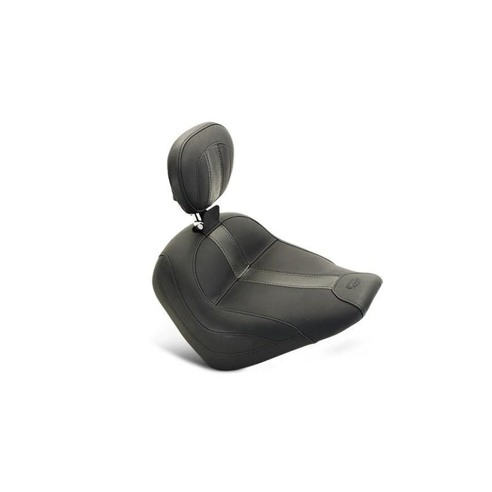 Mustang 79507 Vintage Solo Seat with Driver Backrest for Scout - Black