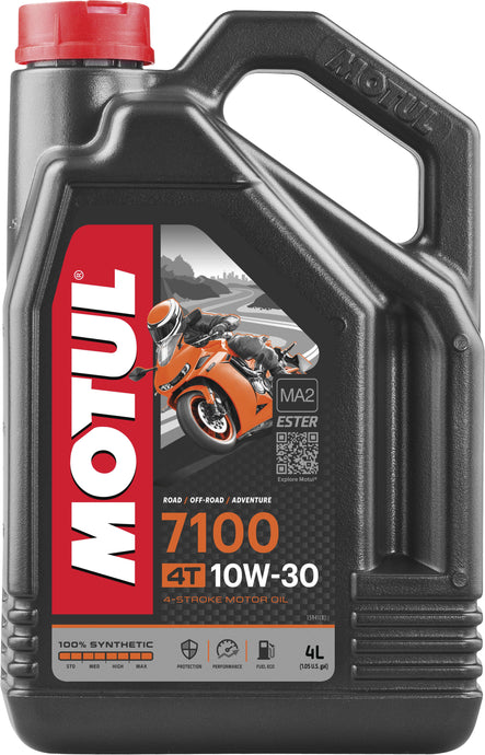 Motul 104090 7100 4T Synthetic Oil - 10W30 - 4 L.
