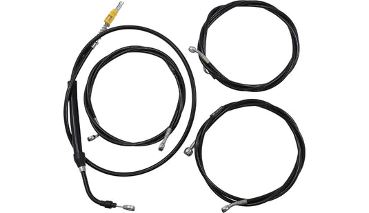 La Choppers LA-8056KT2-13B Complete Handlebar Cable/Brake & Clutch Line/Wire Kit - Black Vinyl