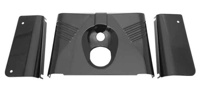 Drag Specialties 0411-0143 3-Piece Fork Tin - Ribbed - Black
