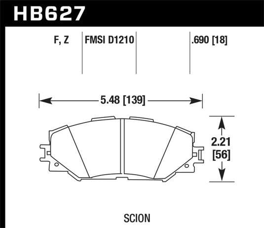 Hawk Performance HB627F.690 HAWK HPS Brake Pad Sets