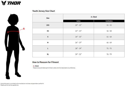 Thor Launchmode Shockie Youth Jersey (X-Large, Red/Blue)