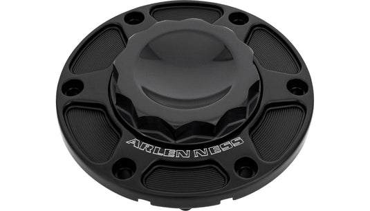 Arlen Ness 701-013 Gas Cap Assemblies - 12 Point - Black Anodized