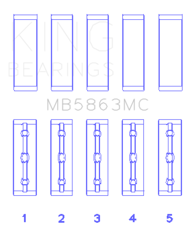 Load image into Gallery viewer, King Engine Bearings MB5863MC KING Main Bearings
