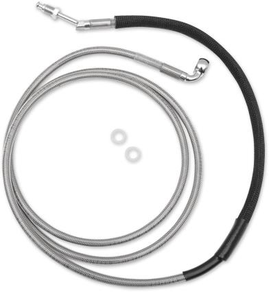 Drag Specialties 0661-0027 Clear Coated Stainless Steel Hydraulic Clutch Line - +6in.