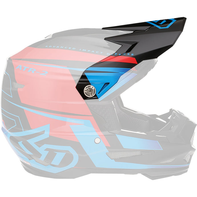 6D Replacement Visor for ATR-2 Mach Helmets - Black/Red/Blue