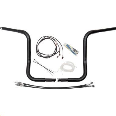 Fat Baggers, Inc. 909514-B 1-1/4in. EZ Install Handlebar Kit with Round Top Handlebars - Gloss Black