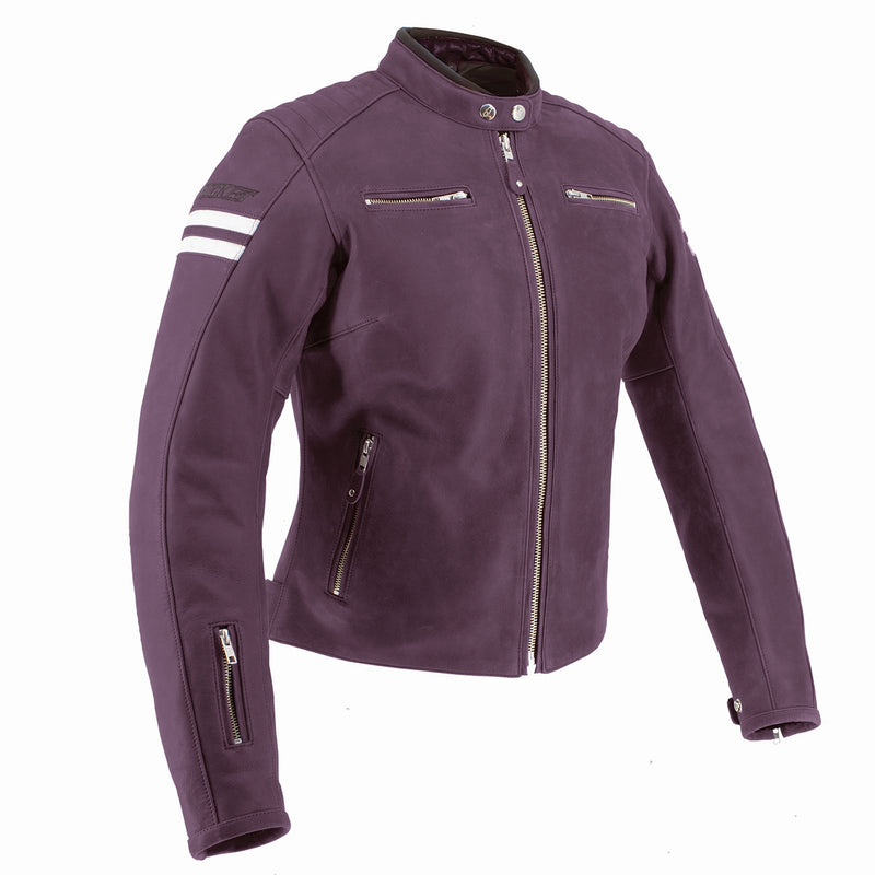 Joe Rocket Classic 92 Leather Womens Jacket Sassafras/White Purple