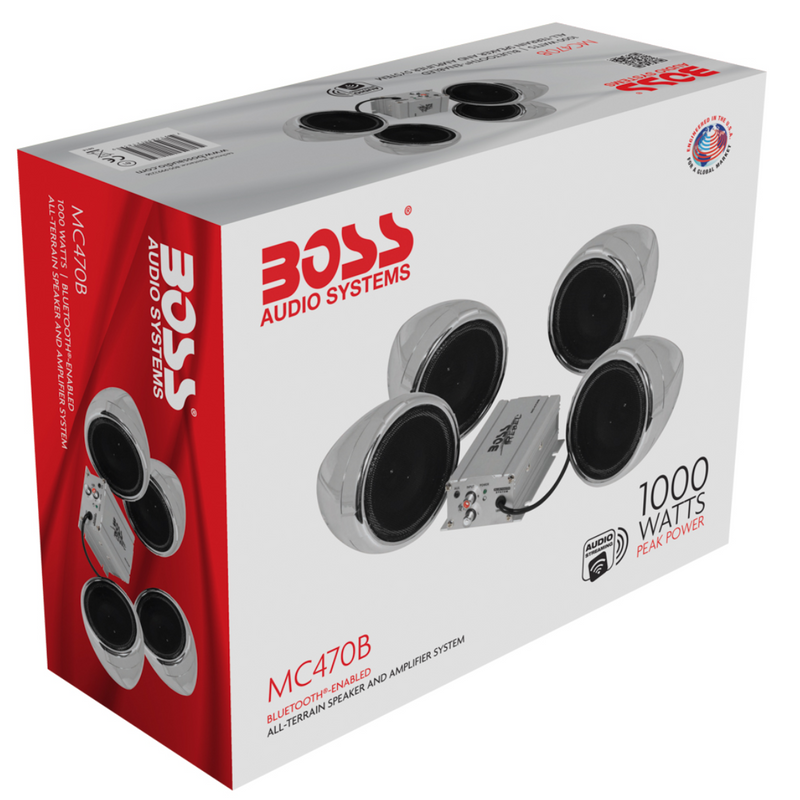 Load image into Gallery viewer, Boss Audio MC470B 3in. 1000 Watt Speaker Kit with Bluetooth Audio Streaming - Chrome
