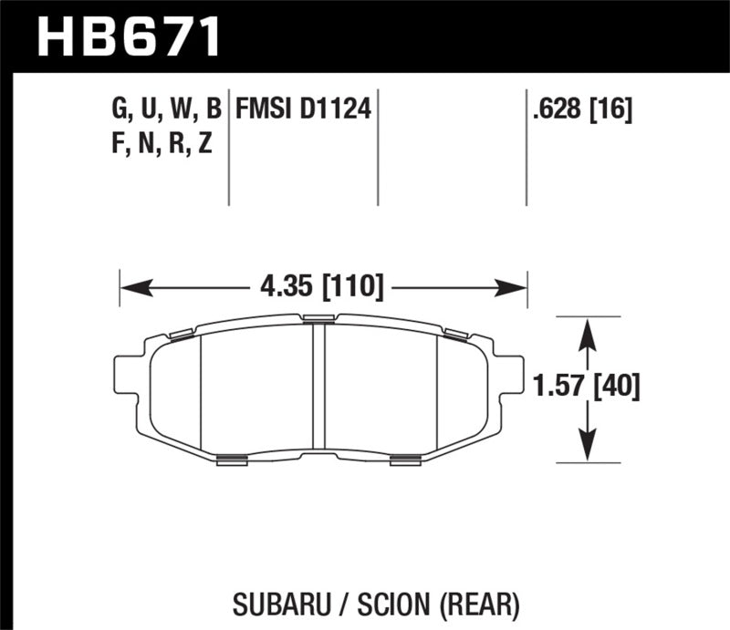 Load image into Gallery viewer, Hawk Performance HB671G.628 HAWK DTC-60 Brake Pad Sets
