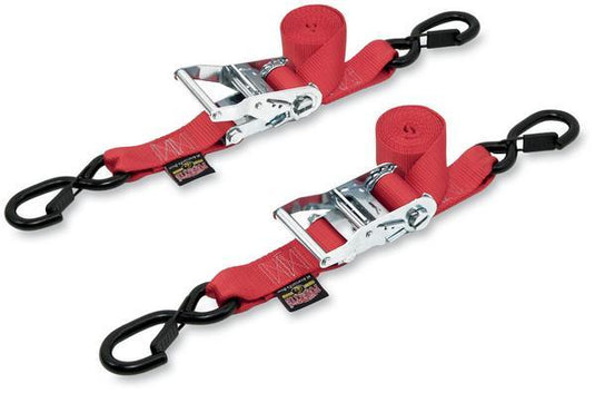 Powertye 30571-S 1-1/2in. Ratchet with Safety Latch Hooks - Red