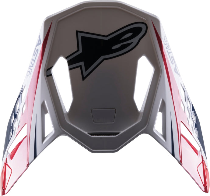 Alpinestars Visor for S-M10 Carbon Meta2 Helmets - White/Red/Blue Glossy
