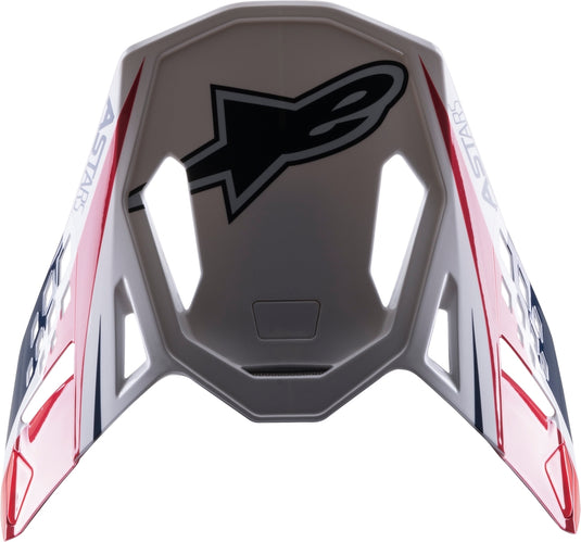 Alpinestars Visor for S-M10 Carbon Meta2 Helmets - White/Red/Blue Glossy