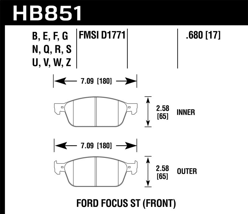 Load image into Gallery viewer, Hawk Performance HB851N.680 HAWK HP+ Brake Pad Sets
