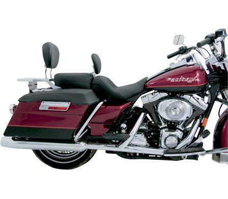 Mustang 79672 1-Piece Lowdown Touring Seat with Driver Backrest - No Studs