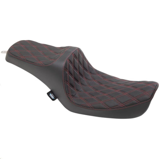 Drag Specialties 0803-0654 Predator III Seat - Double Diamond - Red Thread