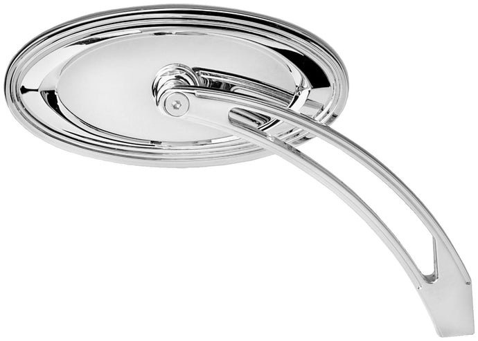 Arlen Ness 13-044 Die-Cast Oval Stepped Mirror - Chrome