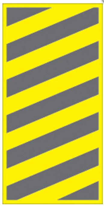 Voss 460 BCR YR 6x12in. Trail Sign - Right Hazard (Yellow/Black)