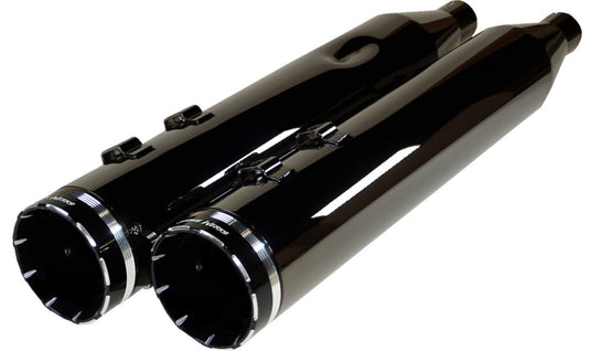 Khrome Werks 201670 4.50in. HP-Plus Slip-On Muffler - Eclipse with Tracer Billet End Caps