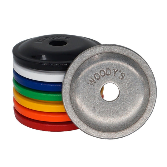 Woodys ARG-3830-48 Round Grand Digger Aluminum Support Plates - 5/16in. - Hi-viz Yellow (48pk.)