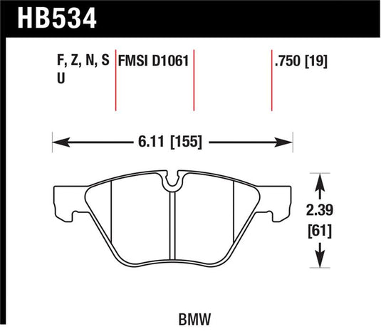 Hawk Performance HB534S.750 HAWK HT-10 Brake Pad Sets