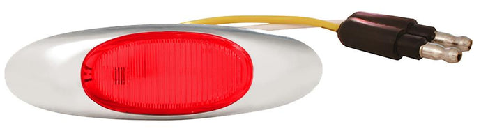 Grote 47982 Micronova LED Marker Light - Oval with Clear Lens and Chrome Bezel - 3in. Wide - Red