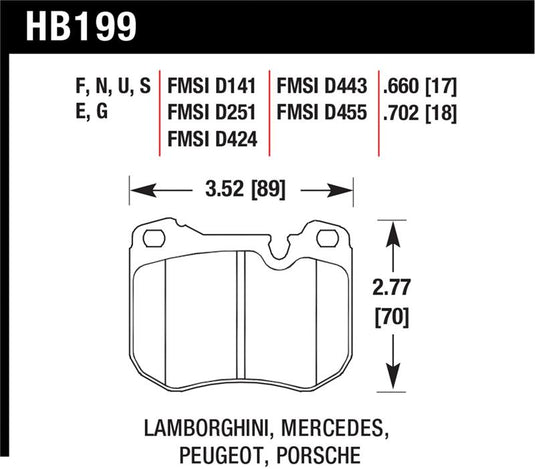 Hawk Performance HB199U.702 HAWK DTC-70 Brake Pad Sets