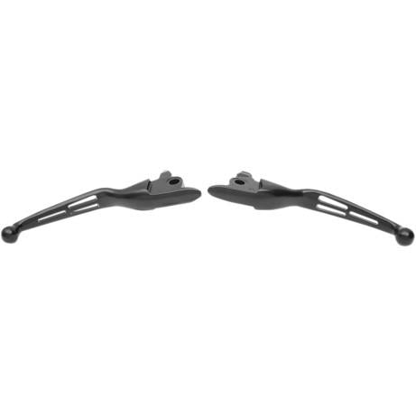 Drag Specialties 0610-1956 Slotted Wide Blade Lever Set - Matte Black
