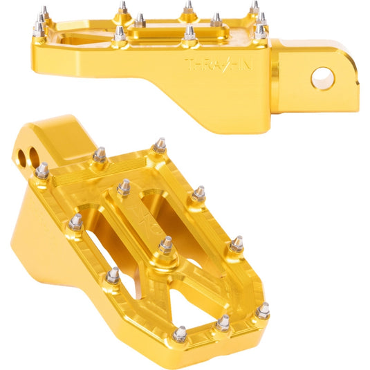 Thrashin Supply Company TSC-2022-5-SR Agressor Male-Mount Footpegs - Gold - Rear