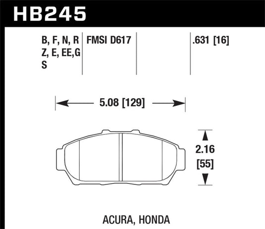 Hawk Performance HB245F.631 HAWK HPS Brake Pad Sets