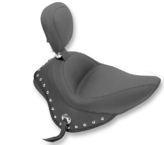 Mustang 79740 Wide Solo Front Seat with Removable Backrest - Studded